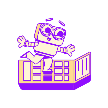 Robot assistance doing calculation  Illustration