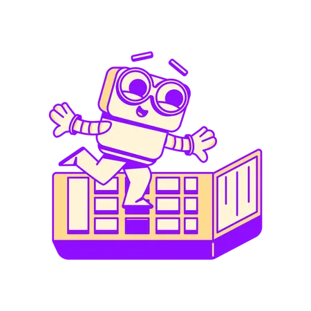 Robot assistance doing calculation  Illustration