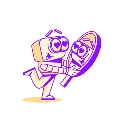 Robot assistance looking in mirror  Illustration