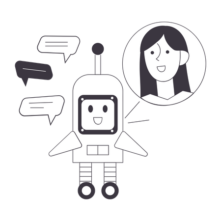 Robot assistant Illustration