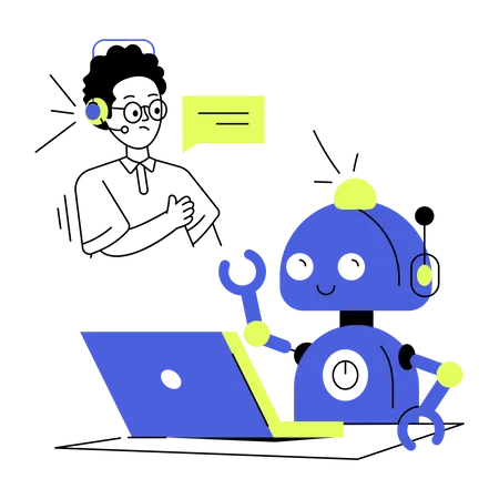 Robot Assistant  Illustration