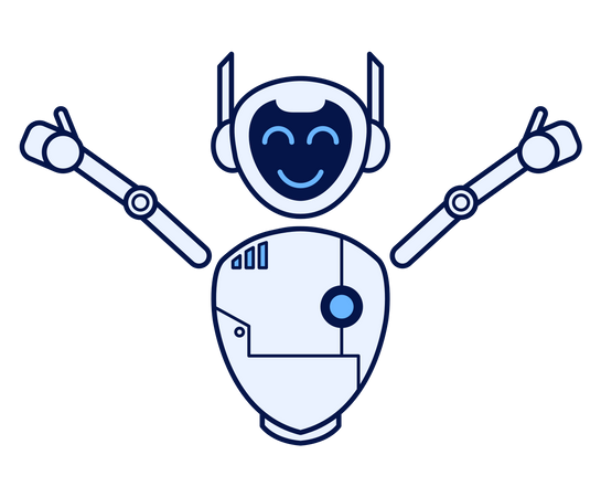Robot avec geste de salutation  Illustration