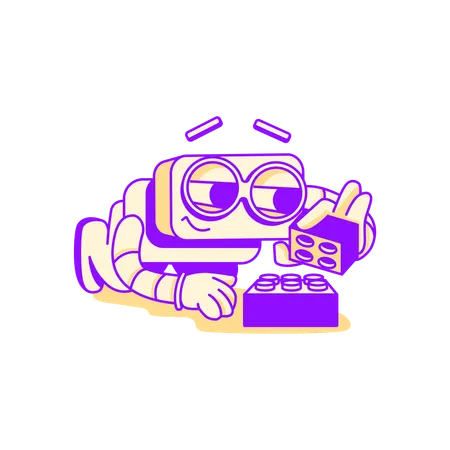 Robot building blocks  Illustration