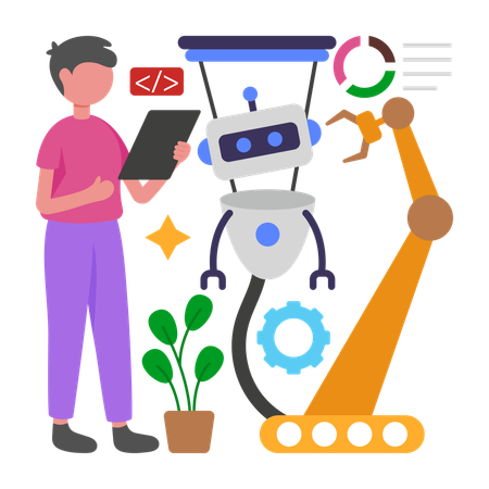 Robot Building  Illustration