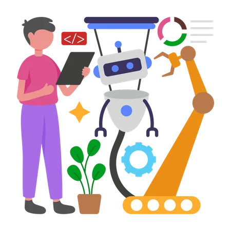 Robot Building  Illustration