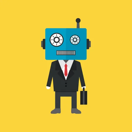 Robot Businessman In Uniform  Illustration
