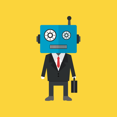 Robot Businessman In Uniform  Illustration