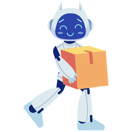 Robot Carrying Package  Illustration
