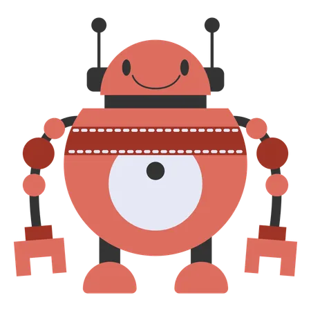 Robot character with facial expressions  Illustration