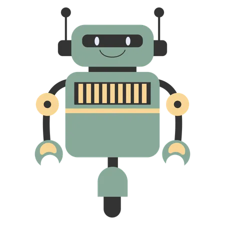 Robot character with facial expressions  イラスト