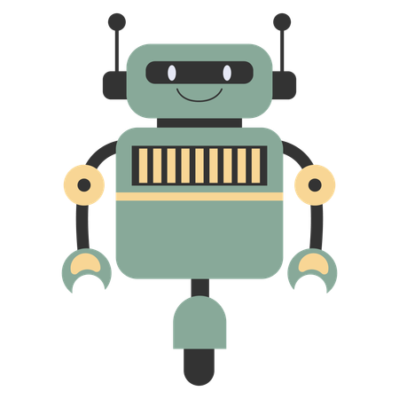 Robot character with facial expressions  Illustration