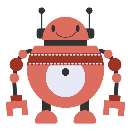 Robot character with facial expressions  Illustration