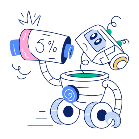 Robot Charging  Illustration