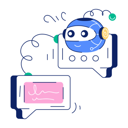 Robot Chat  Illustration