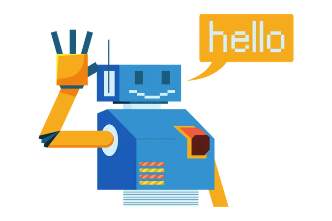 Robot Chat Illustration