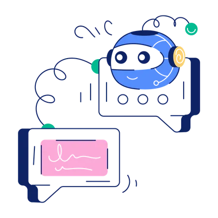 Robot Chat  Illustration