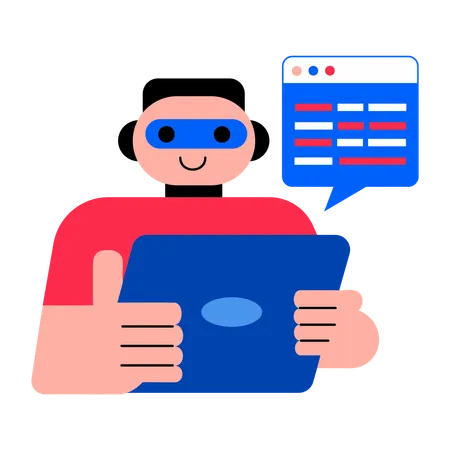 Robot chatting online  Illustration