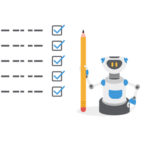 Robot checks the deadline  Illustration