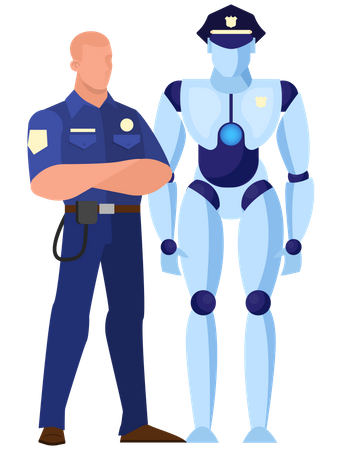 Robot en tant que policier  Illustration