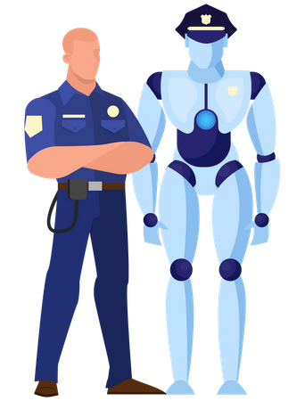 Robot como policía  Ilustración