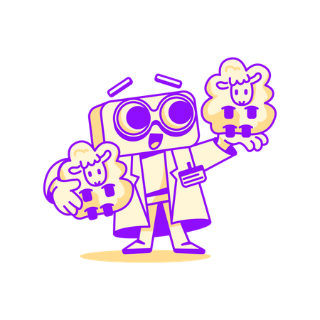 Robot copying file  Illustration