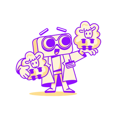 Robot copying file  Illustration