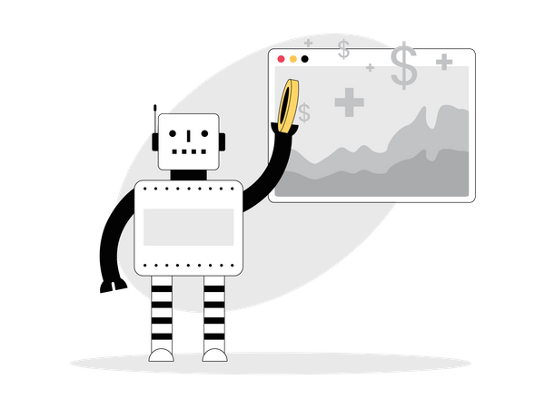 Robot de comercio automatizado  Ilustración