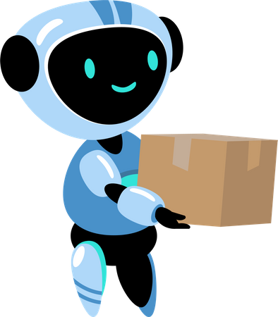 Robot delivering box  Illustration