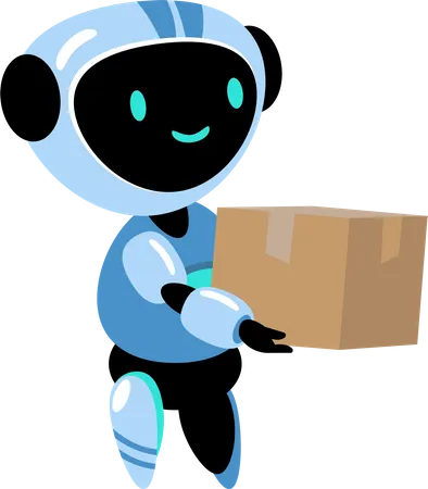 Robot delivering box  Illustration