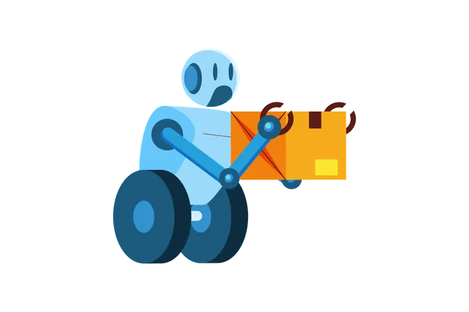 Robot Delivery  Illustration