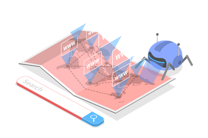 Robot d'exploration de référencement  Illustration