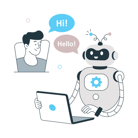 Robot doing Ai Translation  Illustration