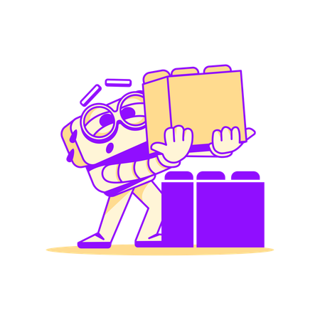 Robot doing block building  Illustration