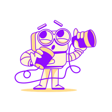 Robot doing communication  Illustration