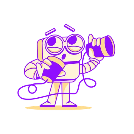 Robot doing communication  Illustration