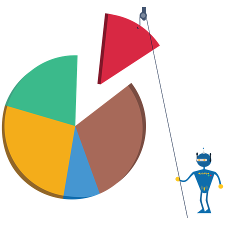 Robot doing Investment asset allocation and rebalance  Illustration
