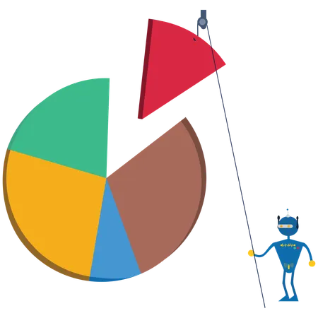 Robot doing Investment asset allocation and rebalance  Illustration