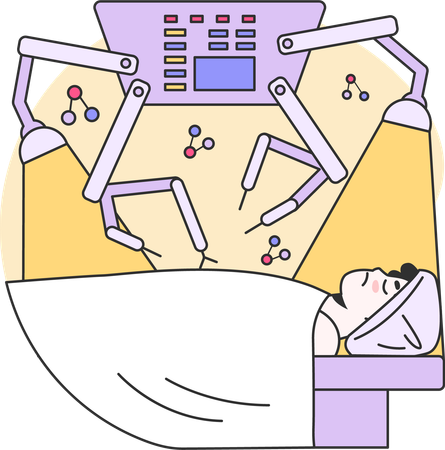 Robot doing Medical Surgery  Illustration