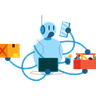 robot multitasking illustration free download