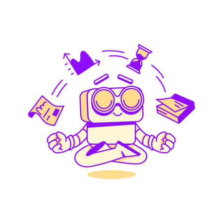 Robot doing task management  Illustration
