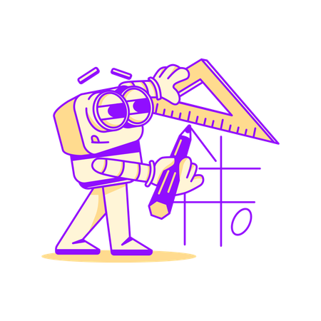 Robot drawing game strategy  Illustration