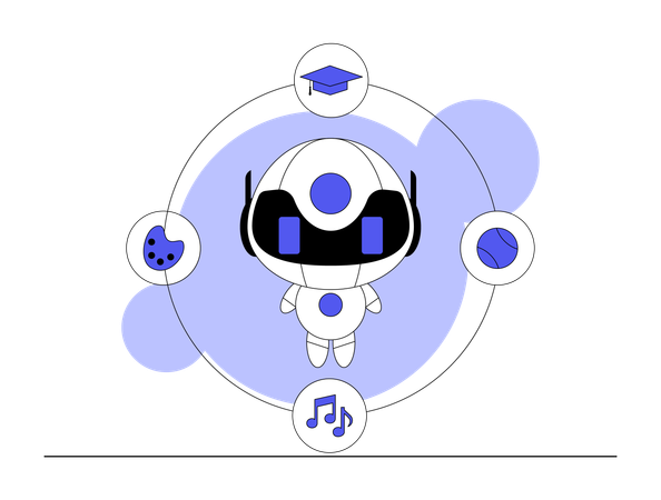 Robot effectuant plusieurs tâches  Illustration