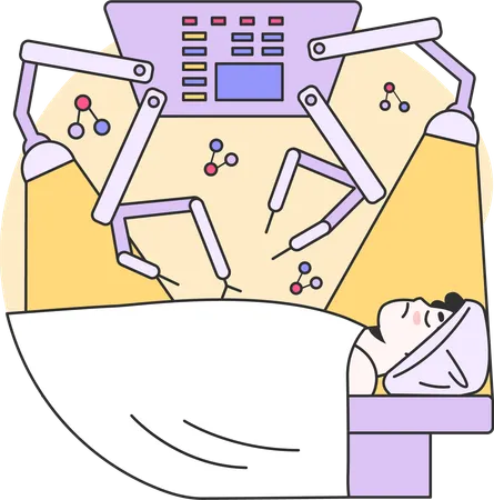 Robot faisant une chirurgie médicale  Illustration