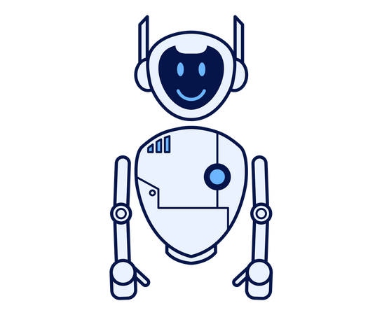Robot feeling happy Illustration
