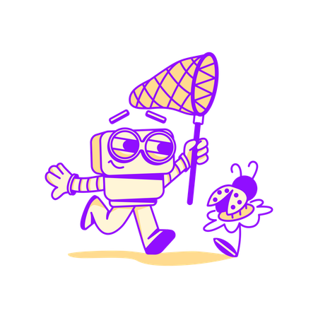 Robot finding bugs  Illustration