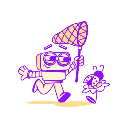 Robot finding bugs  Illustration