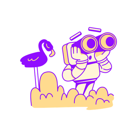 Robot finding direction  Illustration