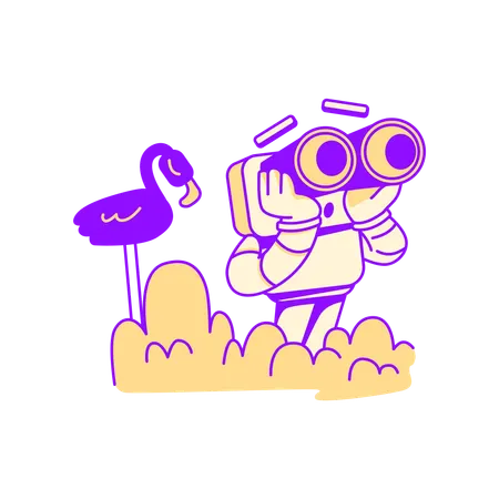 Robot finding direction  Illustration