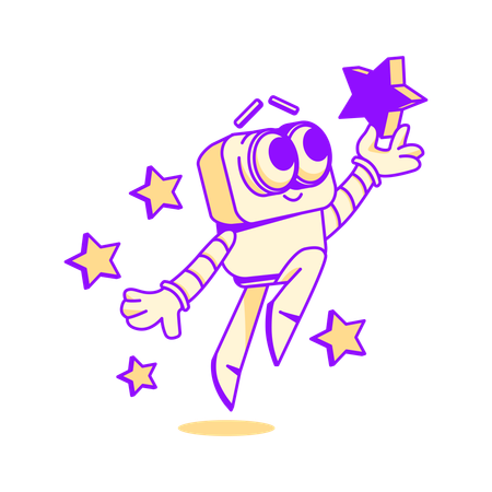 Robot giving high rating  Illustration
