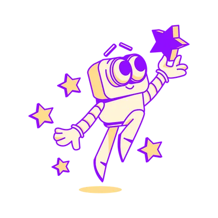 Robot giving high rating  Illustration